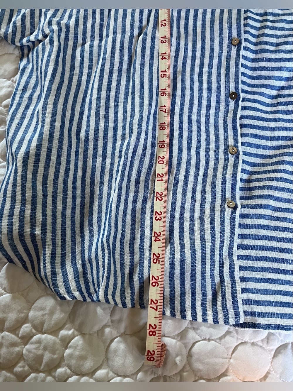 Magic Linen L/XL Cobalt Blue Oversized Striped Linen Shirt - Picture 5 of 11